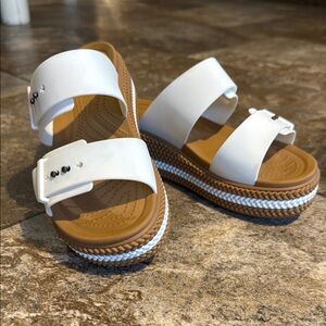 Croc Women's White Platform Sandals
